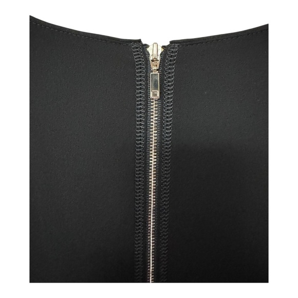LAFAYETTE 148 | 3/4 Sleeve Sheath Dress with Exposed Zipper in Black, Size 8 - Picture 7 of 10
